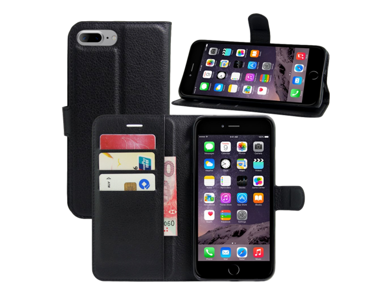 Graviera Flip Cover til iPhone 7 Plus og iPhone 8 Plus-Sort