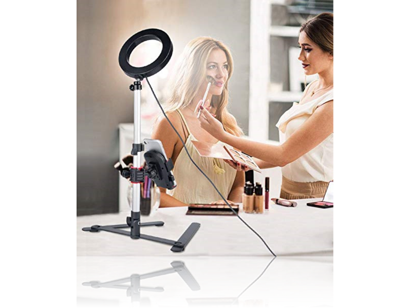 Selfie Ring Lys til Makeup m/ Smartphone Holder