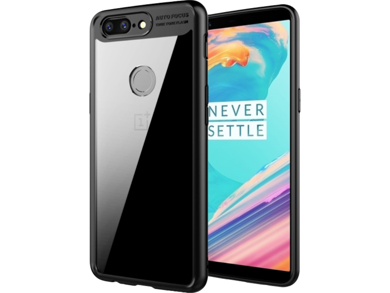 Acrylic silicone cover til OnePlus 5T-Sort