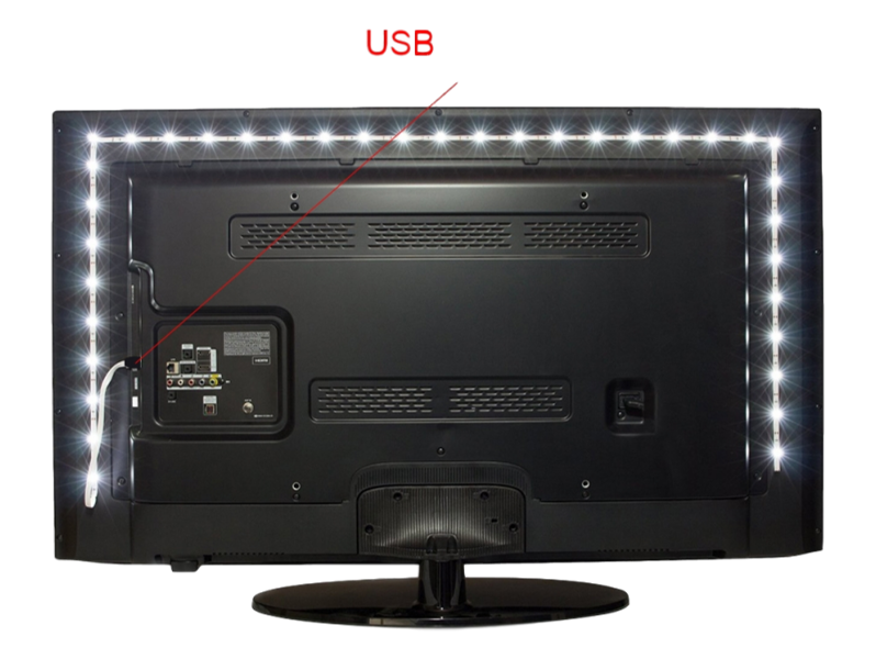 Hvidt LED-Lys til TV & PC-3 meter