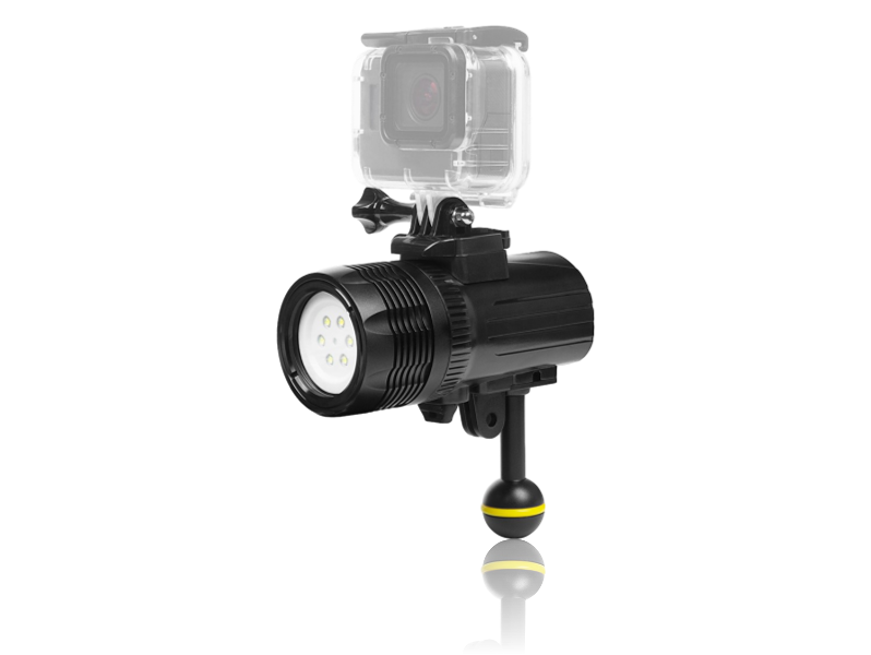 60M Vandtæt LED Dykkerlygte til GoPro & Action Kamera