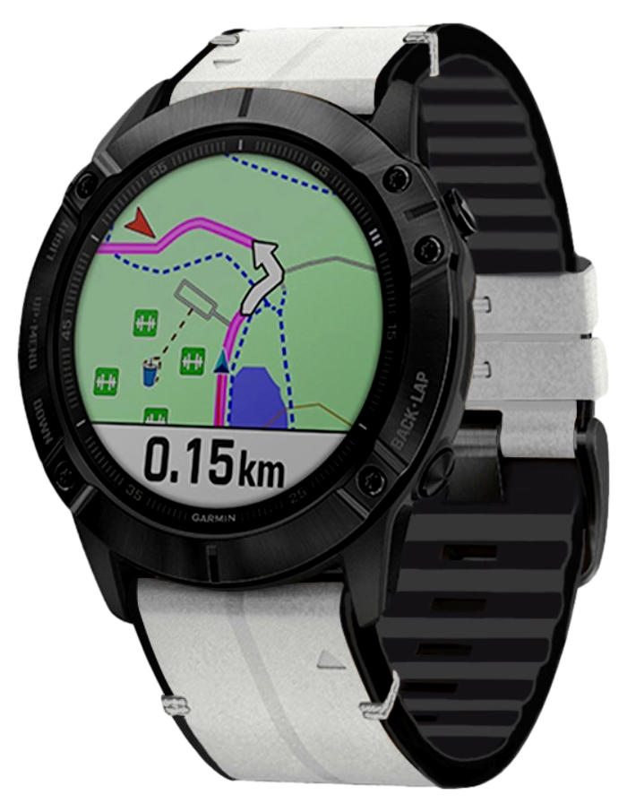 Læder rem til Garmin D2 Delta-Hvid