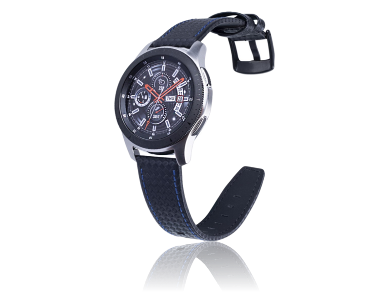 Carbon Fiber rem i Læder til Samsung Galaxy Watch 3 45mm