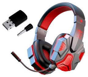 T830 Gamer Headset med Mikrofon og LED Lys i Rød til PS4 / PS5