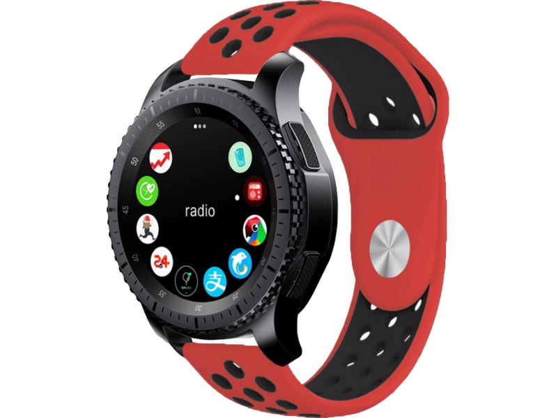 Kolo rem til Samsung Gear S3 / Galaxy Watch 46mm-Rød/Sort