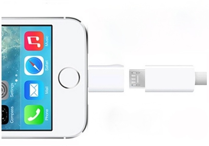 Micro USB til iPhone 5 adapter u/lyd