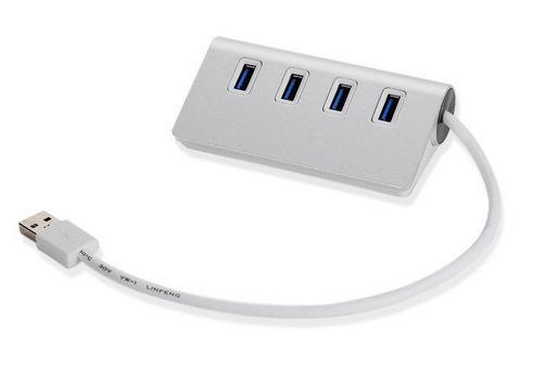 USB hub 3.0 m/4 port i aluminium